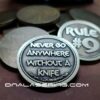 Rule #9 - Deep Laser Engraved Brass Coin - Polished and Aged Finish