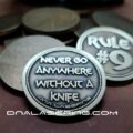 Rule #9 - Deep Laser Engraved Brass Coin - Polished and Aged Finish - Image 2