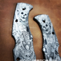 Spyderco Endura - Japanese Warrior - Samurai Skulls - Deep Laser Engraved Titanium Scales - EDC Gear *Scales Only* - Image 2