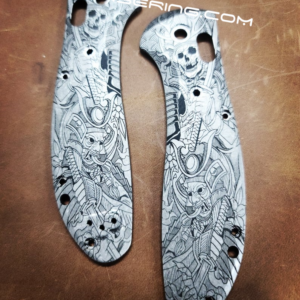 MINI Benchmade Griptilian - Misfits - Laser Engraved Black Aluminum Loop Scales - With Hardware - EDC Gear