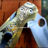 Spyderco PM2 Lotus - Leaf Scroll - NEW Relief Engraving Style - Deep Laser Engraved - Brass Knife Scales - EDC Gear *Knife Install Optional*