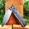 Benchmade Bugout Crossfade - Topographic Map - Laser Engraved - Black Linen Micarta Knife Scales - EDC Gear *Scales Only*
