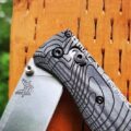 Benchmade Bugout Crossfade - Topographic Map - Laser Engraved - Black Linen Micarta Knife Scales - EDC Gear *Scales Only* - Image 3