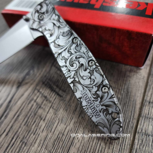 Kershaw Leek Framelock - Detailed Leaf Scroll - Deep Fiber Laser Engraving - EDC Knife - NIB