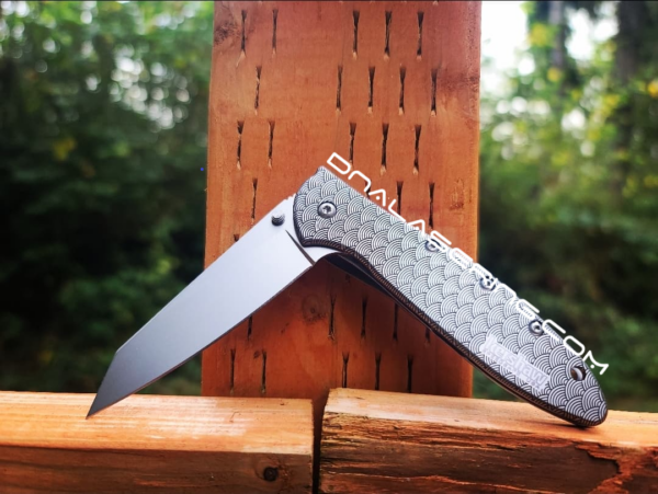 Kershaw Leek Framelock - Seigaiha Pattern - Japanese Waves - Deep Fiber Laser Engraving - EDC Knife - NIB