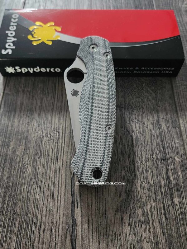 Spyderco PM2 Lotus Scales - Black Canvas Micarta - Flytanium Gear