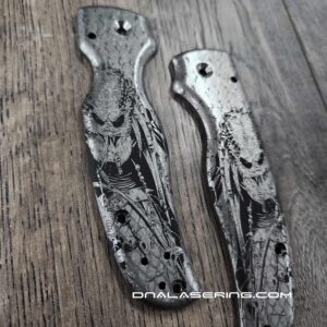 Spyderco Shaman - Predator / Alien - Deep Laser Engraved Titanium Scales - EDC Gear *Scales Only*