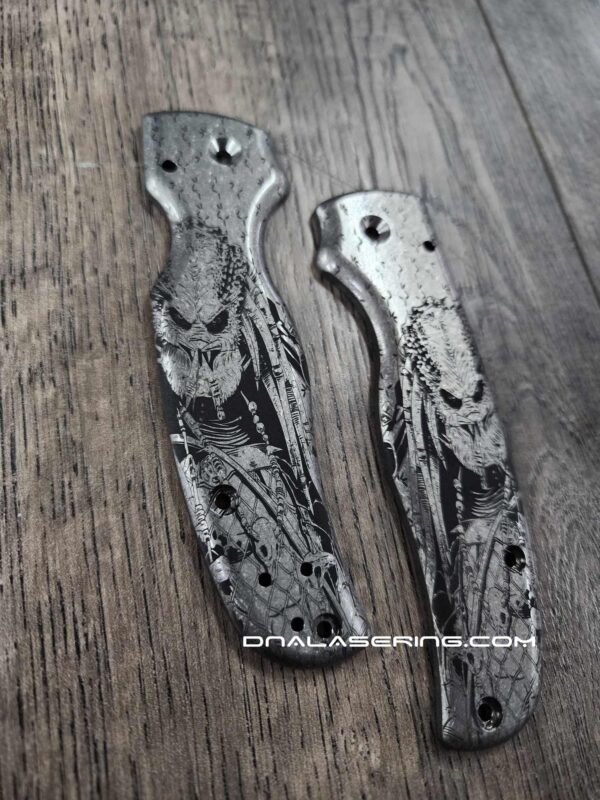 Spyderco Shaman - Predator / Alien - Deep Laser Engraved Titanium Scales - EDC Gear *Scales Only*