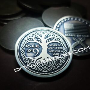 Rule #9 - Tree of Life - Deep Laser Engraved Brass Coin - Polished and Aged Finish