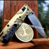 Benchmade Bugout Crossfade - Leaf Scroll - NEW Relief Engraving Style - Deep Laser Engraved - Brass Knife Scales - EDC Gear *Scales Only*