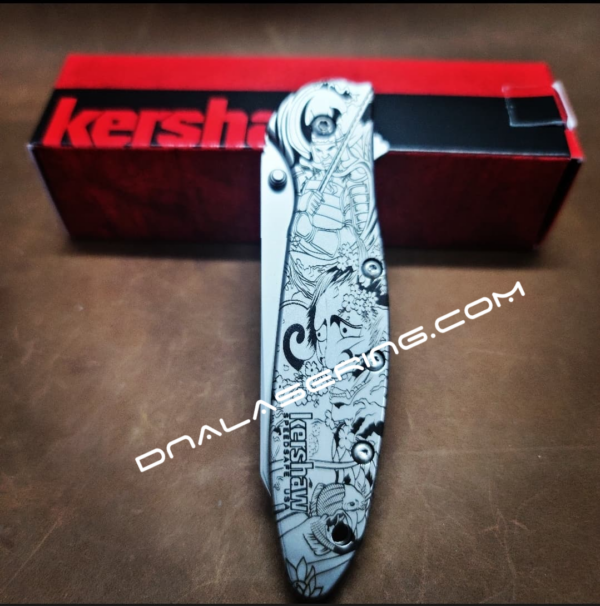 Kershaw Leek Framelock - Bodyguard - Japanese Guard - Samurai - Deep Fiber Laser Engraving - EDC Knife - NIB