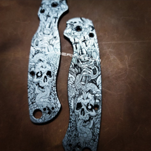 Spyderco PM2 - The Undying - Engraved PM2 Titanium Knife Scales - Paramilitary 2 - EDC Gear - Hardware & Knife Install Options