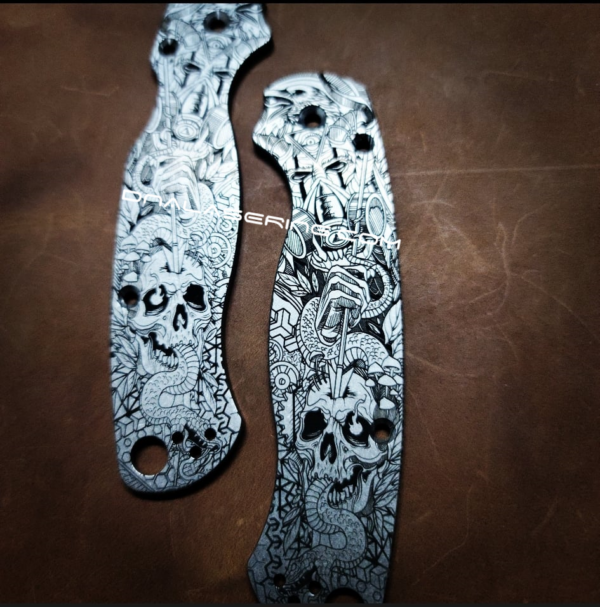 Spyderco PM2 - The Undying - Engraved PM2 Titanium Knife Scales - Paramilitary 2 - EDC Gear - Hardware & Knife Install Options