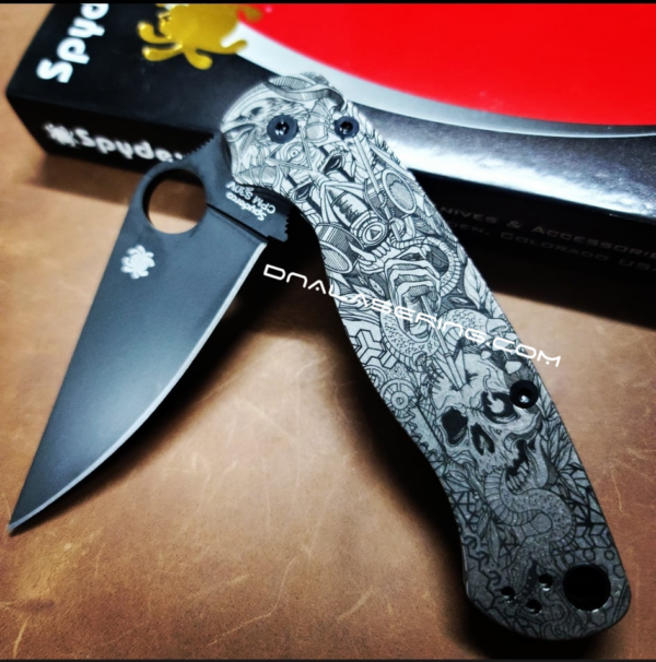 Spyderco PM2 - The Undying - Engraved PM2 Titanium Knife Scales - Paramilitary 2 - EDC Gear - Hardware & Knife Install Options
