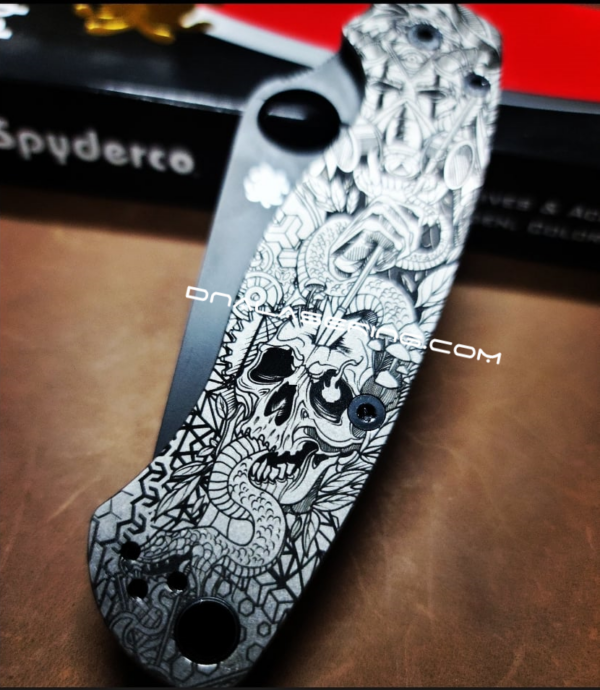 Spyderco PM2 - The Undying - Engraved PM2 Titanium Knife Scales - Paramilitary 2 - EDC Gear - Hardware & Knife Install Options
