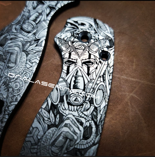 Spyderco PM2 - The Undying - Engraved PM2 Titanium Knife Scales - Paramilitary 2 - EDC Gear - Hardware & Knife Install Options
