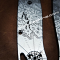 Benchmade Bugout - Treasure Map - Pirates - Deep Laser Engraved Titanium Scales - EDC Gear *Scales Only* - Image 2