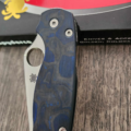 Spyderco PM2 – Blue Swirl – Carbon Fiber Paramilitary 2 Knife Scales – EDC Gear - Optional Hardware & Knife Install - Image 3