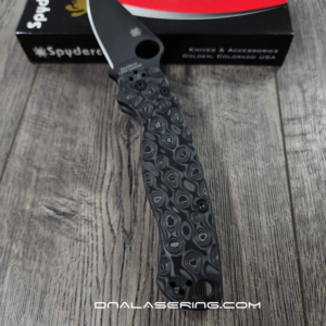 Spyderco PM2 – Damascus Pattern – Carbon Fiber Paramilitary 2 Knife Scales – EDC Gear - Optional Hardware & Knife Install