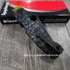 Spyderco PM2 – Damascus Pattern – Carbon Fiber Paramilitary 2 Knife Scales – EDC Gear - Optional Hardware & Knife Install