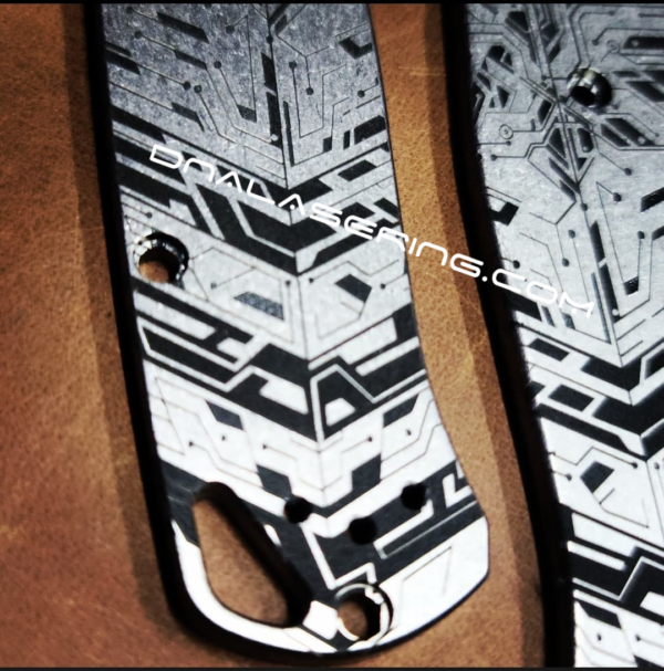 Benchmade Bugout - Cybertech - Circuit Board - Deep Laser Engraved Titanium Scales - EDC Gear *Scales Only*