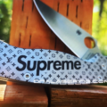Spyderco PM2 - Supreme - Louis Vuitton - Fiber Laser Deep Engraved - Titanium Knife Scales - EDC Gear - Knife & Hardware Optional - Image 2