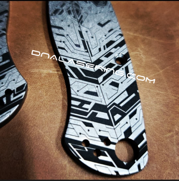 Spyderco PM2 - Cybertech - Circuit Board - Fiber Laser Deep Engraved - Titanium Knife Scales - EDC Gear - Knife & Hardware Optional