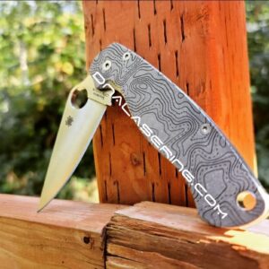 Spyderco PM2 - Topographic Map - Fiber Laser Deep Engraved - Titanium Knife Scales - EDC Gear *Knife & Hardware Optional*