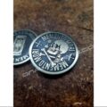 Memento Mori - Skull and Hourglass - Laser Engraved Brass Coin - Polished and Aged Finish - Image 2