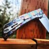 SRM Asika - Jigsaw - Puzzle Pieces - Annealed MOPA Colors - Laser Engraved Titanium Scales - EDC Gear *Complete Knife*