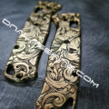 Benchmade Bugout Brass - Leaf Scroll - NEW Relief Engraving Style - Deep Laser Engraved - Brass Knife Scales - EDC Gear *Scales Only* - Image 4