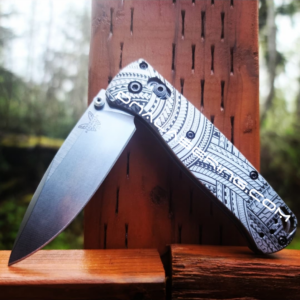 Benchmade Bugout TI - Maori Tattoo - Tamoko - Deep Laser Engraved Titanium Scales - EDC Gear *Scales Only*