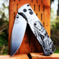 Benchmade Bugout TI - Predator - Deep Laser Engraved Titanium Scales - EDC Gear *Scales Only*