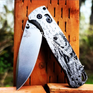 Benchmade Bugout TI - Predator - Deep Laser Engraved Titanium Scales - EDC Gear *Scales Only*