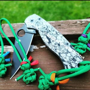 Spyderco PM2 - Teenage Mutant Ninja Turtles - Deep Engraved Titanium Knife Scales - Paramilitary 2 - EDC Gear - Knife, Lanyard, & Hardware Optional