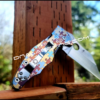 Spyderco Yojimbo 2 - Puzzle Pieces - Annealed MOPA Colors - Laser Engraved Titanium Scales - EDC Gear - Fully Installed Knife Option