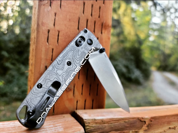 Benchmade Bugout TI - Topographic Map - Deep Laser Engraved Titanium Scales - EDC Gear *Scales Only*