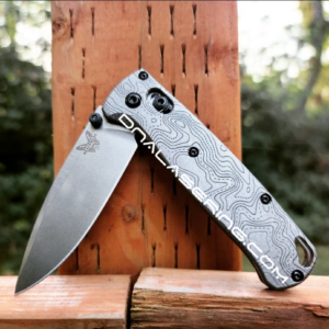 Benchmade Bugout TI - Topographic Map - Deep Laser Engraved Titanium Scales - EDC Gear *Scales Only*