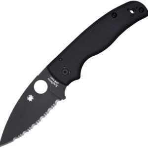 Spyderco Shaman - Black Serrated Blade - Black G10 - EDC Knife - NIB