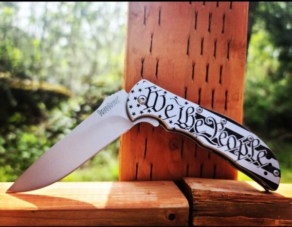 Kershaw Volt - We The People - US Flag - Fiber Laser Engraved - Stainless Steel - EDC Knife - NIB