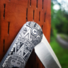 Civivi Elementum - Aztec Calendar - Deep Laser Engraved Titanium Knife Scales - EDC Gear - Knife Install Optional