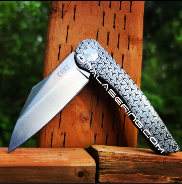 CRKT Jettison - Geometric Triangle Pattern - Fiber Laser Deep Engraved Knife Scale - EDC - NIB Complete Knife