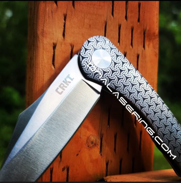 CRKT Jettison - Geometric Triangle Pattern - Fiber Laser Deep Engraved Knife Scale - EDC - NIB Complete Knife