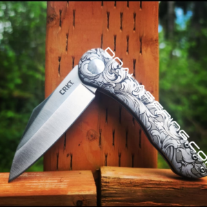 CRKT Jettison - Leaf Scroll - Fiber Laser Deep Engraved Knife Scale - EDC - NIB Complete Knife