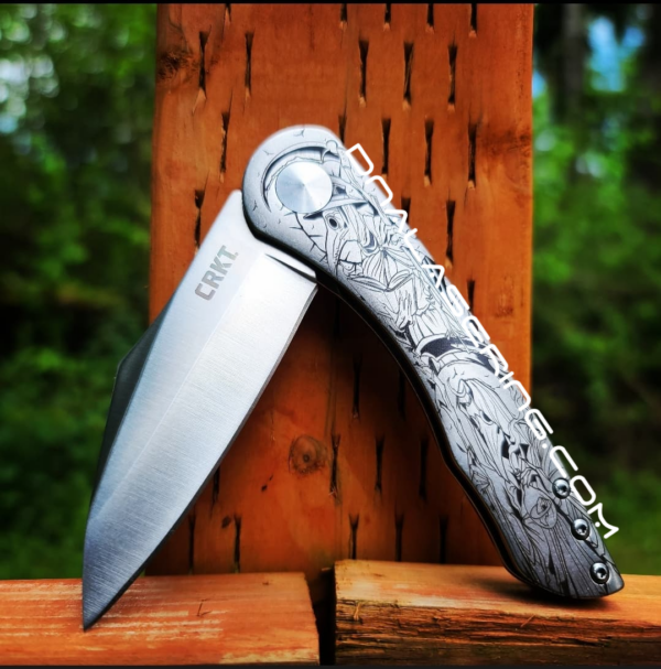 CRKT Jettison - Plague Doctor - Fiber Laser Deep Engraved Knife Scale - EDC - NIB Complete Knife