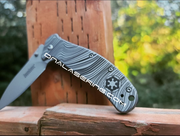 Kershaw Zing SS - Beskar Ingot - Star Wars - Mandalorian - Deep Fiber Laser Engraved - Double Sided Black Engraving - EDC Knife - NIB
