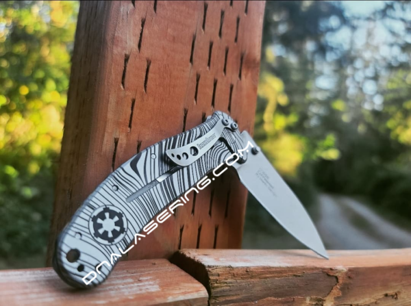 Kershaw Zing SS - Beskar Ingot - Star Wars - Mandalorian - Deep Fiber Laser Engraved - Double Sided Black Engraving - EDC Knife - NIB