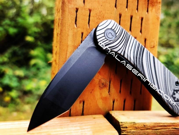 Civivi Elementum - Beskar Ingot - Mando - Deep Laser Engraved Titanium Knife Scales - EDC Gear - Knife Install Optional