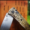 MINI Benchmade Bugout Brass - Snake Skin - Reptile Pattern - Deep Laser Engraved Brass Scales - EDC Gear *Scales Only*