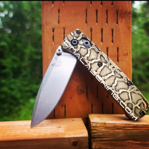 MINI Benchmade Bugout Brass - Snake Skin - Reptile Pattern - Deep Laser Engraved Brass Scales - EDC Gear *Scales Only*
